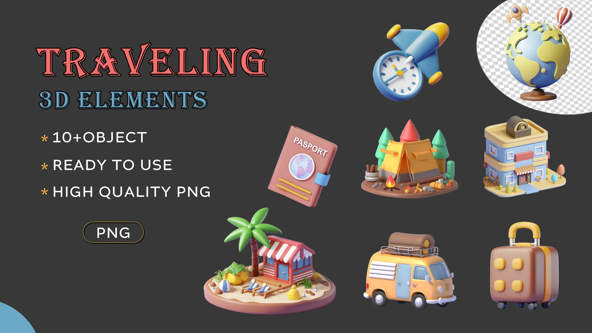 Global Adventure 3D Travel Object Pack